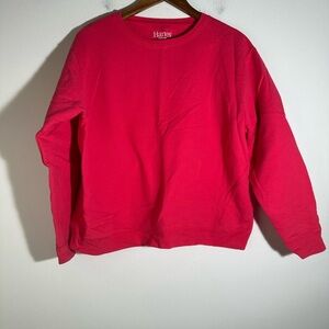 Hanes Red Crewneck Sweater Soft Cotton Blend